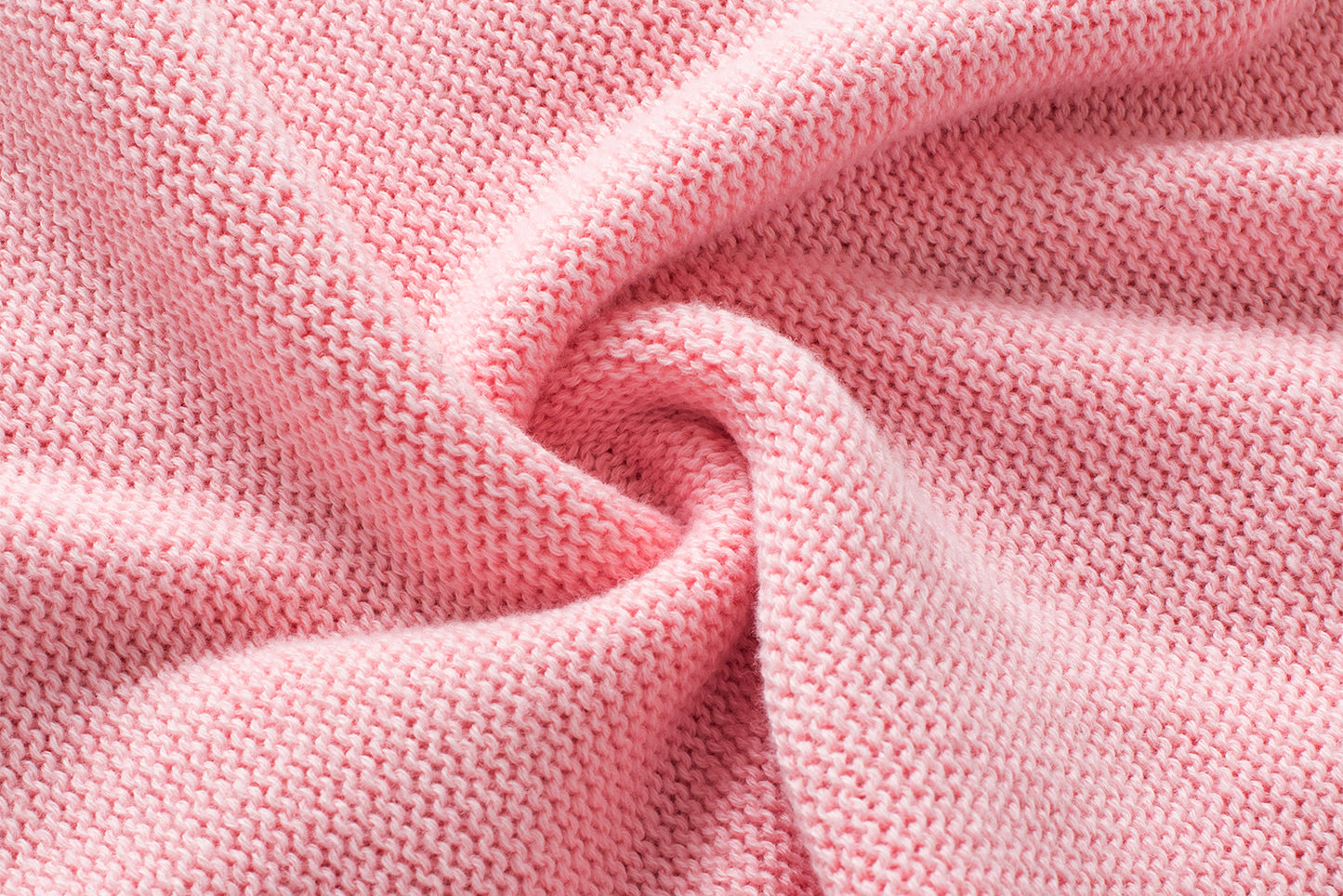 Pink Multi Crochet Flower Knit Short Sleeve Sweater Top