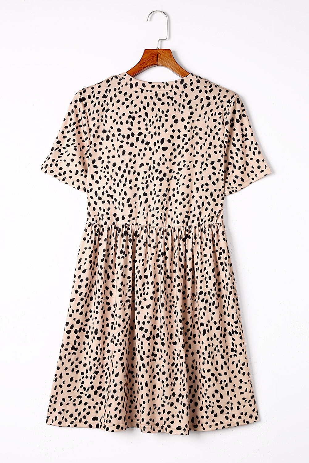 Leopard Print Short Sleeve Tunic T-shirt Dress