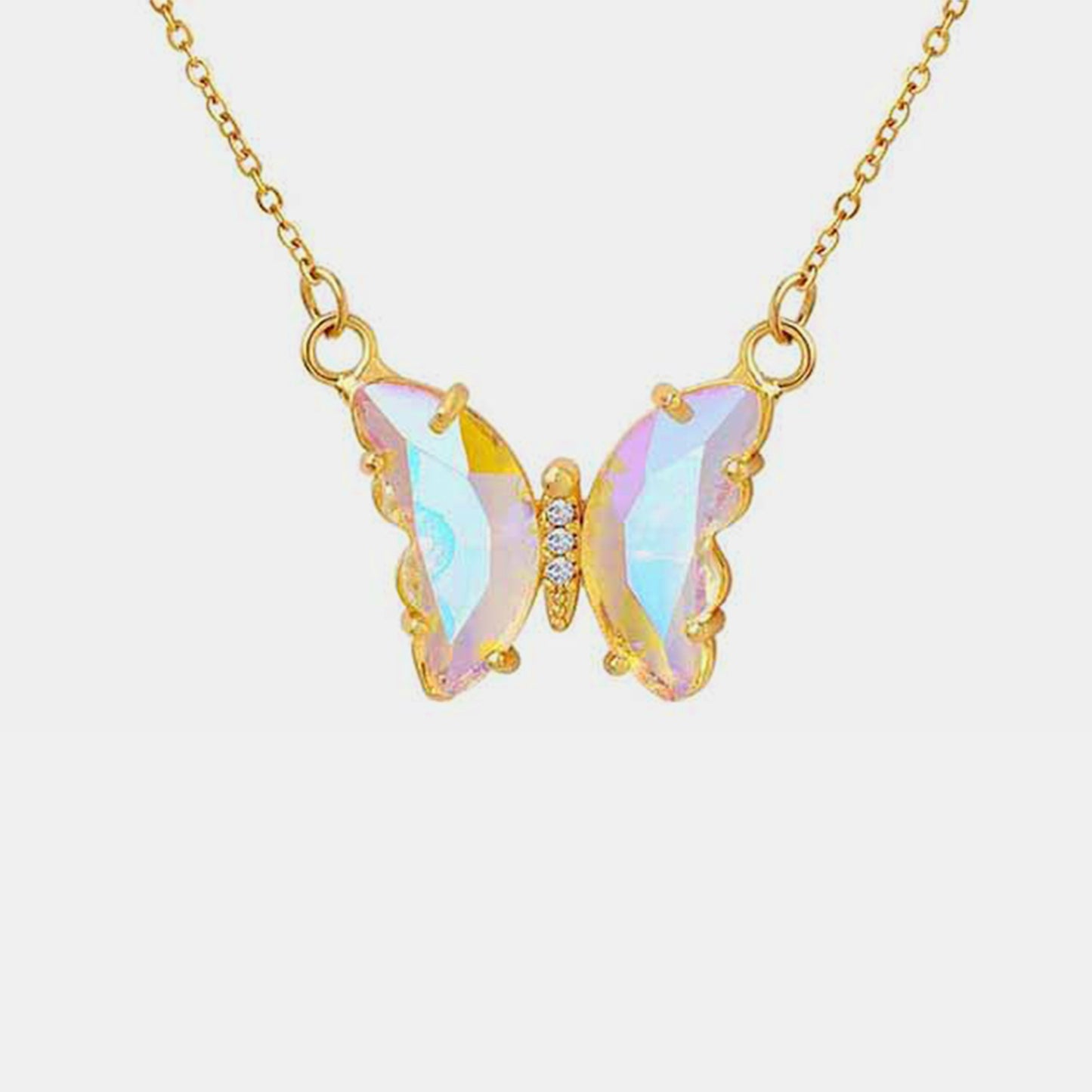 Gold-Plated Butterfly Pendant Necklace
