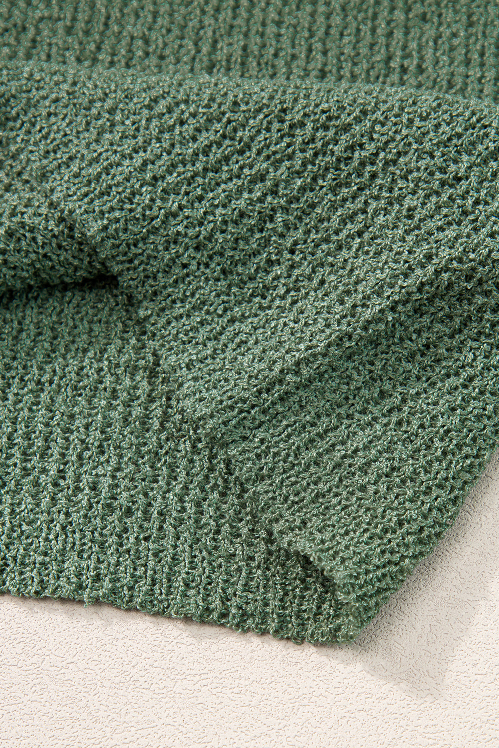Mist Green U Neck Scallop Trim Sweater Vest