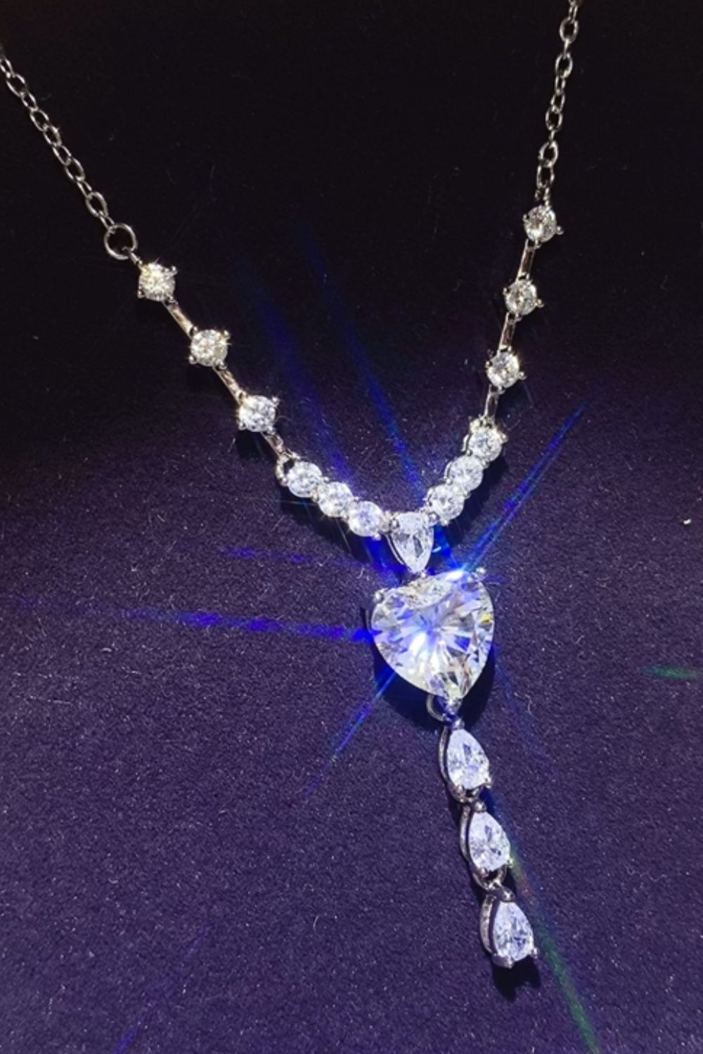 3 Carat Moissanite 925 Sterling Silver Drop Necklace