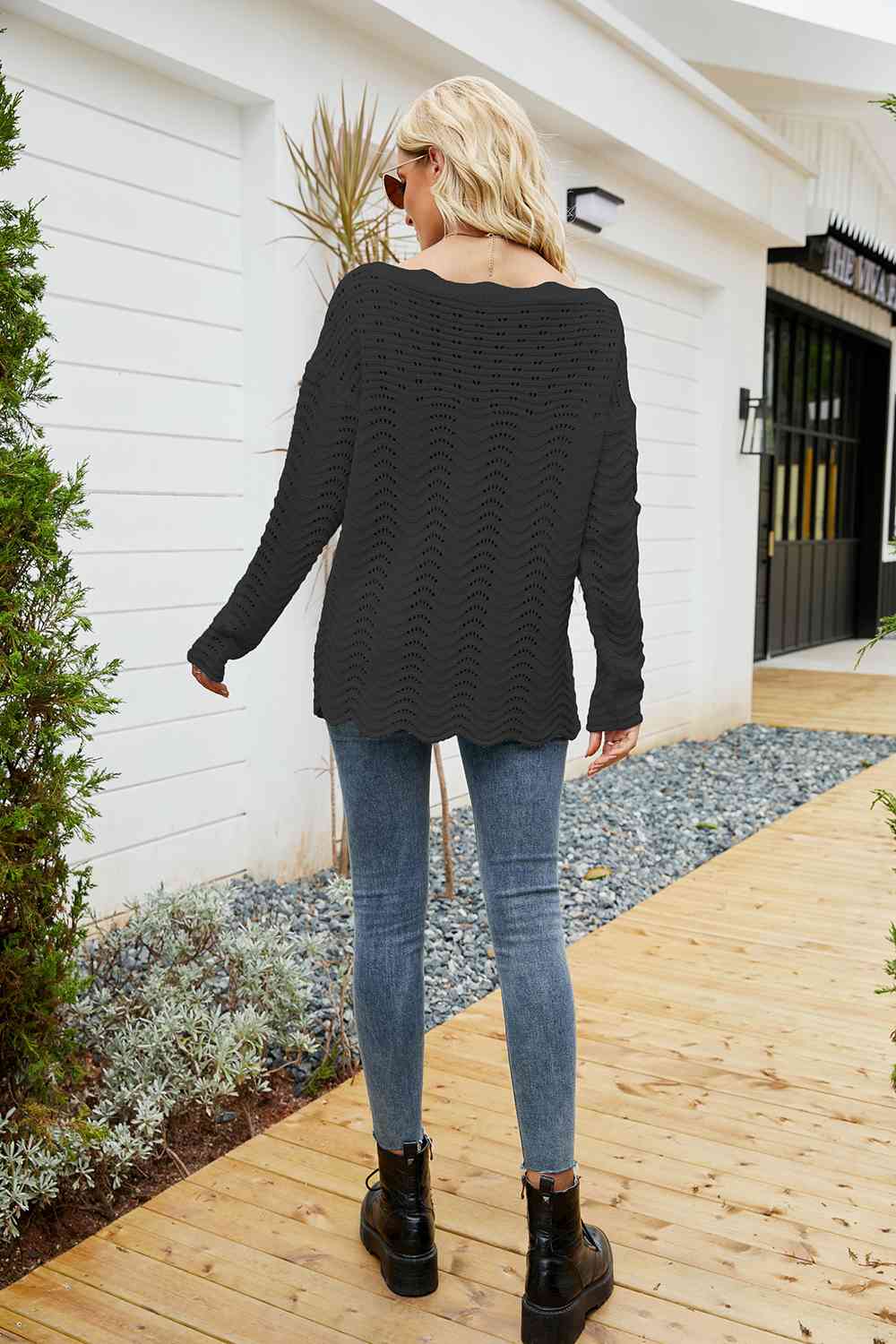 Round Neck Drop Shoulder Sweater