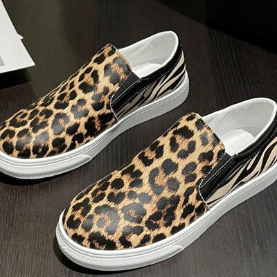 Leopard PU Leather Sneakers