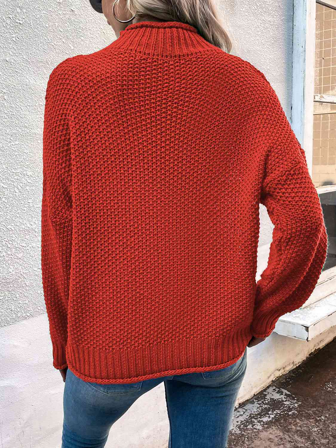 Roll Hem Drop Shoulder Sweater