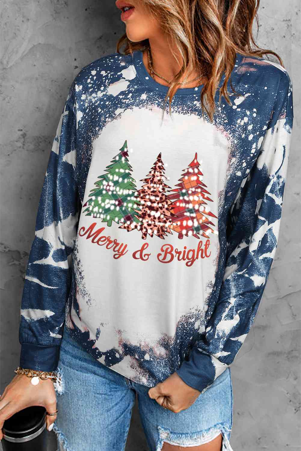 MERRY & BRIGHT Graphic Long Sleeve Top